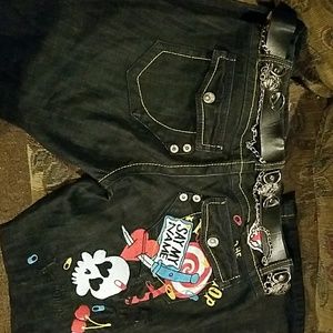 Akademiks jeans w skull design